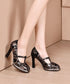 Colorful Pattern Mary Jane Heels